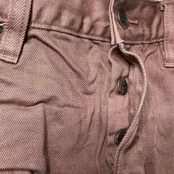 KSUBI Jing Cut Off Shorts Brown Low Rise Raw Hem Baggy Fit side slit NWT - Picture 10 of 13